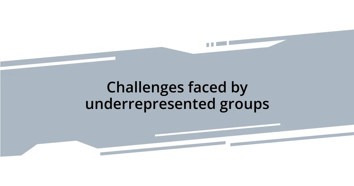 Challenges faced by underrepresented groups